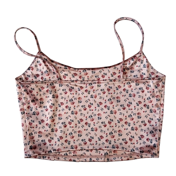 Aeropostale Satin Crop Top Pink Rose Floral Size Small Y2K Hipster Barbiecore - Picture 3 of 8